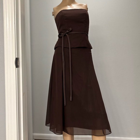 EUC 2 piece strapless dress sz 0 - Picture 7 of 11